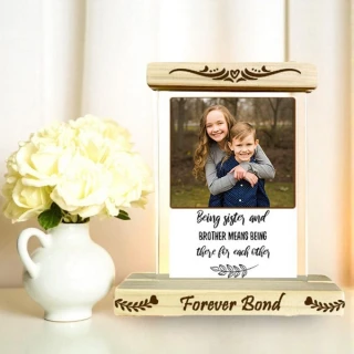 Elegance in Every Frame Personalized Stylish Acrylic Frame with wooden base