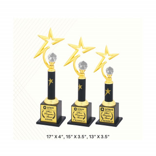 Brass School Star Trophy Set 3