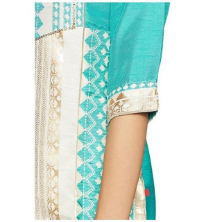 Women's Straight Kurta Teal thumbnail 4