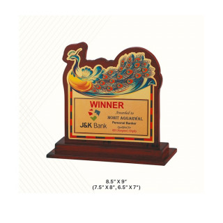Wooden Peacock FOIL Momento & Trophy