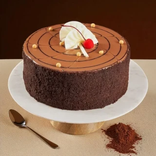 Chocolate Butterscotch Cake – Rich Choco Sponge with Cream & Cherry
