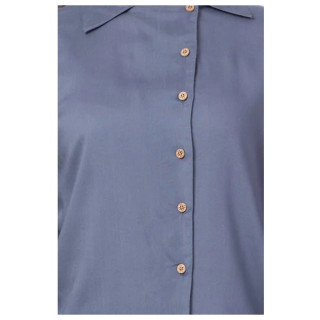 Gray colour Western wear Rayon Shirt style Top has a stylish neck Full Sleeves. thumbnail 3