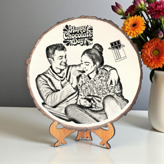 Eco-Friendly Personalized Valentine's Day Photo Frame – Mango Wood with Laser Engraving | DVMART®