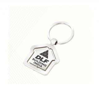 House Silver Metal Revolving Key Chain