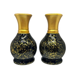 Flower Vase For Home And Office Decoratoin Purpose Pot With Flowers ( Black Small Pack of 2) thumbnail 3
