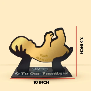 Personalized Baby Name Tabletop Gift | Acrylic & MDF Engraved Keepsake – DVMART thumbnail 3