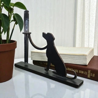Dog Shape Pen Stand Holder for Desk | Metal Pen Holder with Mobile Stand | Cute Office Table Organizer & Home Decor Gift thumbnail 3