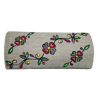 Classical Mithila painting Jute clutches Hand Painted Handbag Purse and pouch (Associated design) thumbnail 4