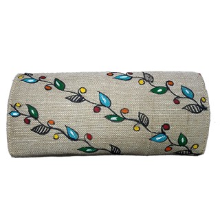 Madhubani painting creation Hand Made  Jute Clutches Vibrant color Handbag Purse and pouch (Associated design) thumbnail 4