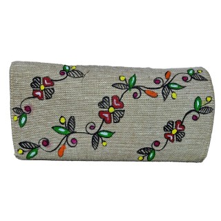 Madhubani painting creation Hand Made Jute Clutches Vibrant color Handbag Purse and pouch (Associated design) thumbnail 4