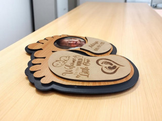 Personalized Baby Foot Photo Frame in MDF Wood – Unique Baby Shower Gift | DVMART® thumbnail 3