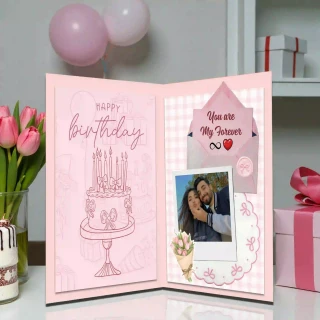 Personalized Collage Photo Card – Aesthetic cute Gorgeous Scrapbook-Style Greeting Card thumbnail 2
