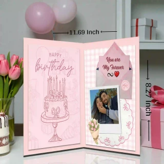 Personalized Collage Photo Card – Aesthetic cute Gorgeous Scrapbook-Style Greeting Card thumbnail 4