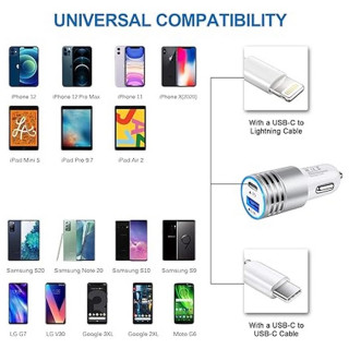 Bullet Ultima Mini 65W Car Charger with Dual Output Fast Charging (Type-C PD 45W & 20W USB QC 3.0A) Lightweight & Durable Metal Body Compatible with All Smartphones (Assorted pack of 1) thumbnail 4