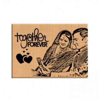 Togther Forever Personalized Laser Engraved Wooden Photo Frame with Carved Messages