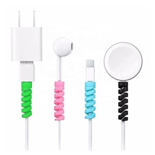 Multicoloured Protection Spiral Cable & Wire Protectors Spring Wire for All Wired Accessories for USB Charger, Data Cable, Earphone, Elastic Cord Saver ( Pack of 2-8 Pcs) thumbnail 3