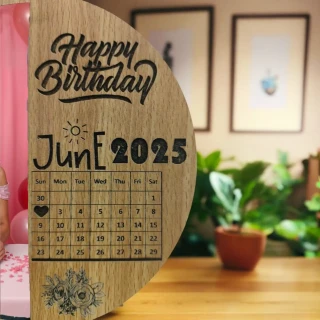 Sleek MDF Wooden Birthday Frame – Personalized Photo & Calendar Gift for Special Day thumbnail 4