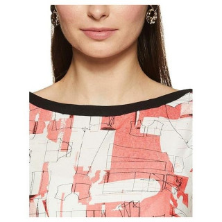 Women Printed Cotton Rayon A-line Kurta  (Red, White) thumbnail 4