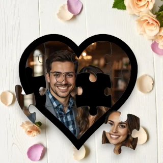 Personalized Heart Puzzle Frame - Custom Heart Shaped Photo Puzzle for Gifts & Decoration-15CM (6 Inch) thumbnail 3