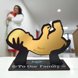 Personalized Baby Name Tabletop Gift | Acrylic & MDF Engraved Keepsake – DVMART thumbnail 7