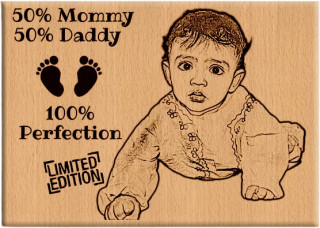 50 Percent Mommy Personalized Landscape Engraved Customized Wooden Plaque Gift