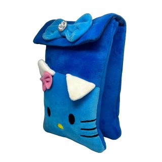 Panda Cute Kitty Mickey blue-Spider of Kids Bags for School Velvet Soft Cartoon Animal Travelling School Plush Backpacks Baby Girls thumbnail 4