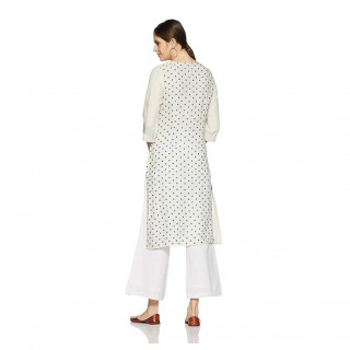Women's Straight Kurta White thumbnail 3