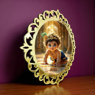 Personalized Golden Acrylic Wall Photo Frame – Elegant & Modern Picture Display | DVMART® thumbnail 3