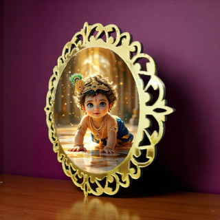 Personalized Golden Acrylic Wall Photo Frame – Elegant & Modern Picture Display | DVMART® thumbnail 4
