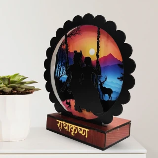 DVMART Acrylic Rechargeable LED Radhe Krishna Tabletop Devotional Gift – Spiritual Home Décor thumbnail 2