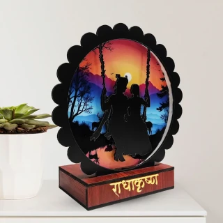 DVMART Acrylic Rechargeable LED Radhe Krishna Tabletop Devotional Gift – Spiritual Home Décor thumbnail 3