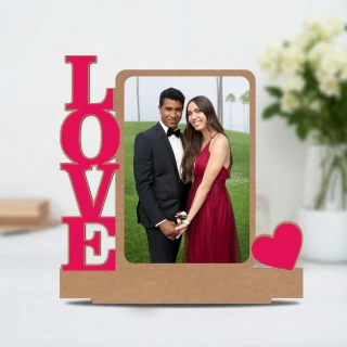 DVMART® Gift for Wife| Husband| Fiancé – Acrylic & MDF Laser Cut Designer Photo Frame