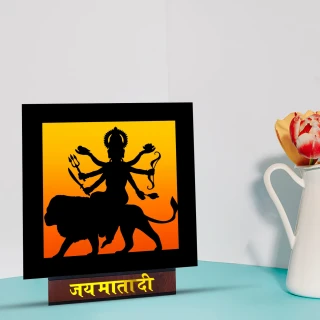 DVMART Acrylic Rechargeable LED Maa Durga Tabletop Devotional Gift – Spiritual Home Décor thumbnail 3