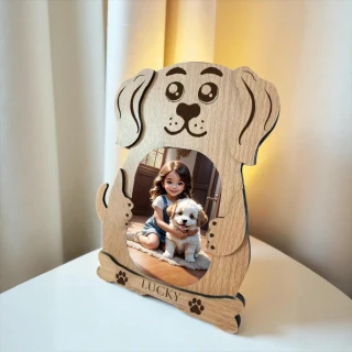 Personalized MDF Dog-Shaped Photo Frame – Custom Pet Picture Gift for Dog Lovers thumbnail 4