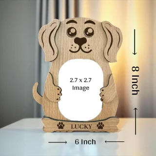 Personalized MDF Dog-Shaped Photo Frame – Custom Pet Picture Gift for Dog Lovers thumbnail 6