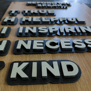 3D Motivational Wall Art in MDF –Before you speak thumbnail 2