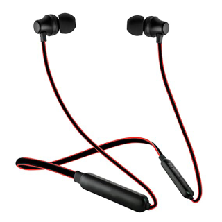 Powerful bass Bluetooth Wireless in Ear Earphones with Mic (Black & Red)