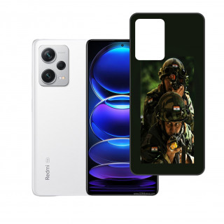 Xiaomi Redmi Note 12 Pro PlusUV Embossed Touch Feel Combat Design back Skin Protector for  (Not a Tempered glass)