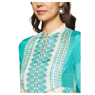 Women's Straight Kurta Teal thumbnail 2