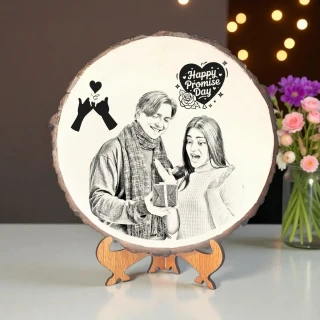 Personalized Photo Frame –For Promise Day Mango Wood with Laser Engraving  | DVMART®
