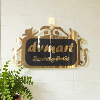 DVMART Custom Acrylic Name Plate with Name or Logo | Premium Golden & Black Designer Door Sign Board for Home, Office & Shop thumbnail 3