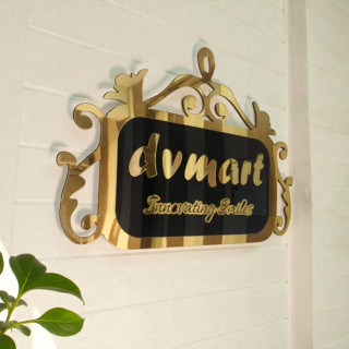DVMART Custom Acrylic Name Plate with Name or Logo | Premium Golden & Black Designer Door Sign Board for Home, Office & Shop thumbnail 2