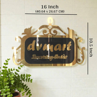 DVMART Custom Acrylic Name Plate with Name or Logo | Premium Golden & Black Designer Door Sign Board for Home, Office & Shop thumbnail 4
