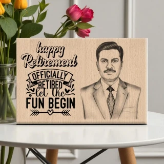 Personalized Steam Beech Wooden Officially Retirement Frame – Custom Engraved Farewell Gift by DVMART