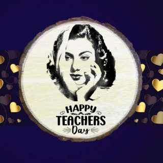 Happy Teacher's Day Personalized Round Shape Engraved Wooden Plaque Customized Gift