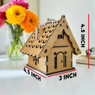 3D MDF Wooden Candle Light House | DIY Craft Kit for Kids & Adults | Decorative Hanging Candle Light house-11.43cm (4.5 Inch) thumbnail 5