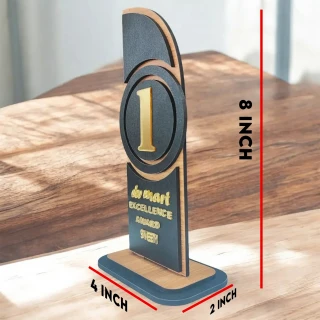 3D MDF Wooden Memento Trophy – Personalized Excellence Award Plaque for Corporate & Event Gifts-20cm( 8 Inch) thumbnail 5