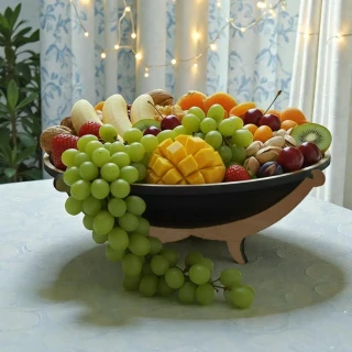 Handcrafted Wooden Spiral Bowl - Single-Piece Wood Fruit & Dry Fruit  Bowl | Multi-Utility Home Décor thumbnail 3