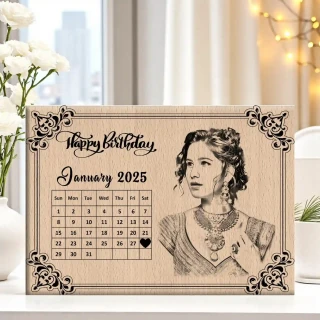 Unique Birthday/Anniversary Gift – Laser-Engraved Steam Beech Wooden Photo Frame | DVMART®