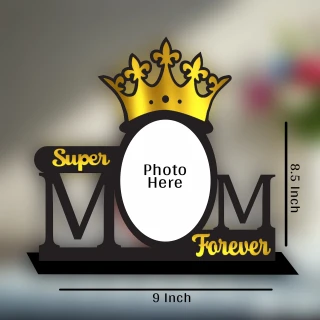 Personalized Super Mom Forever Wooden Photo Frame | Custom Mother’s Day Gift India | MDF Table Top Photo Frame with Crown Design | Unique Gift for Mom | Home Decor | DVMART® thumbnail 4
